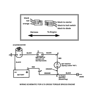 Wiring Schematic Diagram and Parts List for 7800268-BTPV21675E 2008 Briggs and Stratton Lawn Mower